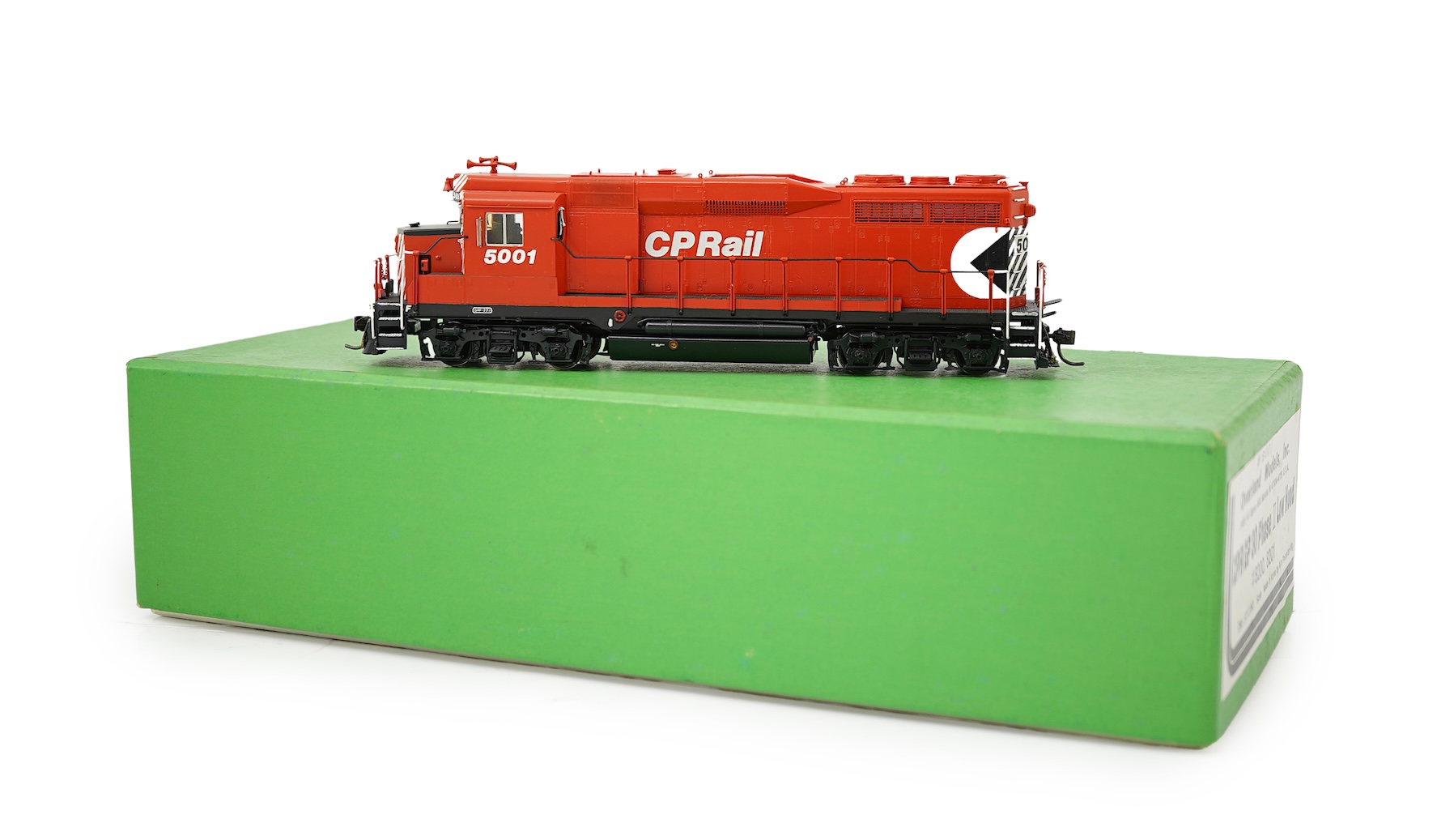 A boxed HO gauge Overland Models Inc. model of Canadian Pacific Railway GP30, 5001, Bo-Bo diesel locomotive, powered for two rail operation.